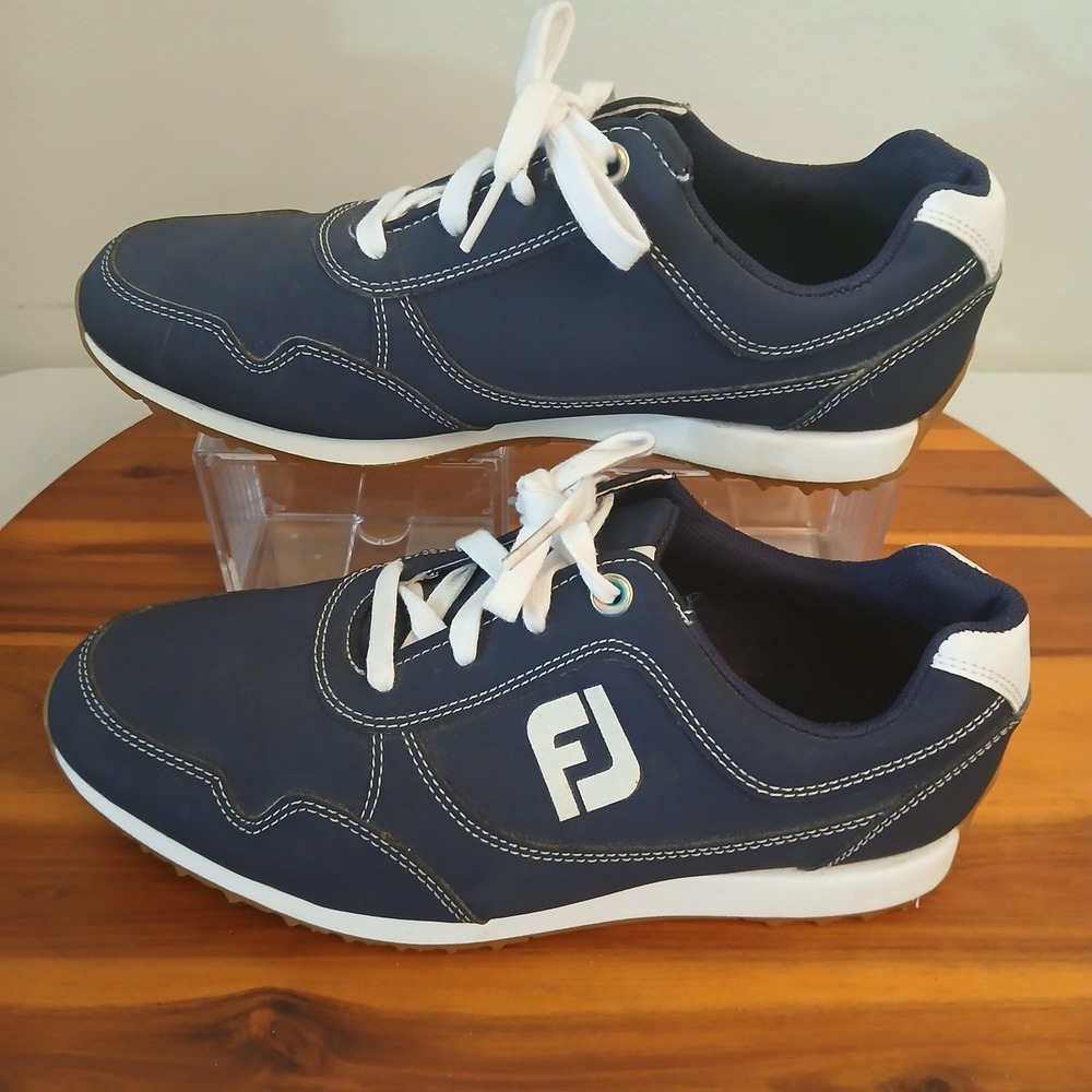 FootJoy Sport Retro Spikeless Mens 9‎ Navy Blue Golf Shoes Sneakers 92387